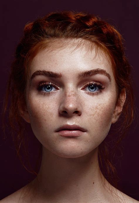Pin By Ren Arts On Red Freckles Girl Face Photography Portrait