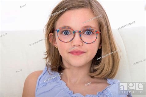 Portrait Of A 9 Year Old Girl Stock Photo Picture And Rights Managed