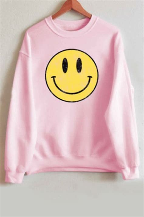Preppy Smiley Face Sweatshirt Etsy