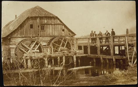 View Of The Old Water Mill In Eisiskes Where Peasants And Shtetl