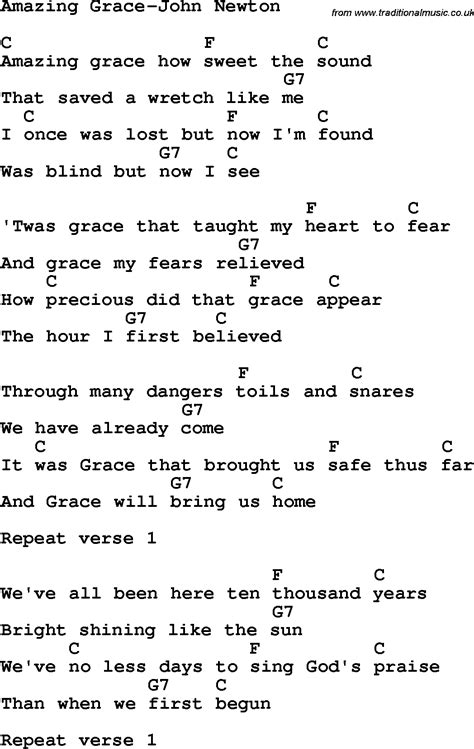 Printable Lyrics To Amazing Grace