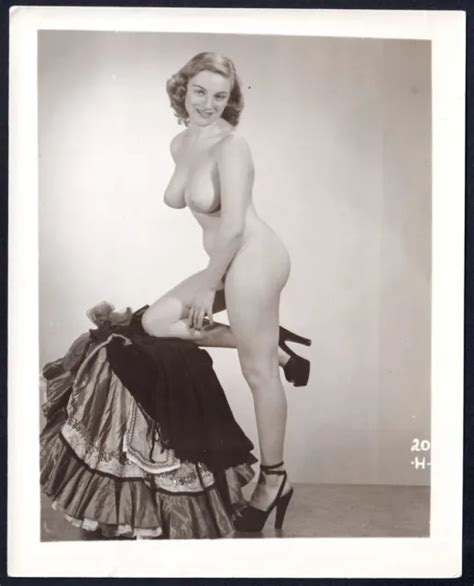 Vintage S Girlie Pin Up Photo Busty Blonde Risque B W Nude Original Picclick