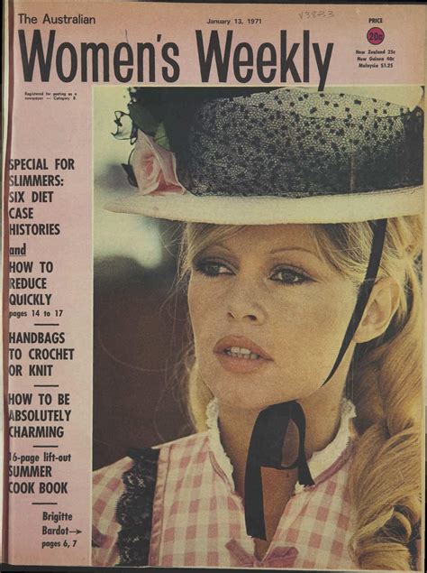 Couverture Du Magazine The Australian Womens Weekly Brigitte Bardot Janvier 1971 Bridget