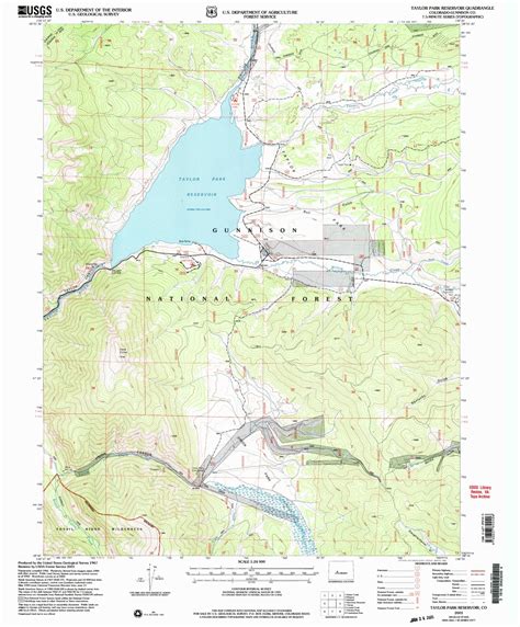 Classic Usgs Taylor Park Reservoir Colorado 75x75 Topo Map Mytopo
