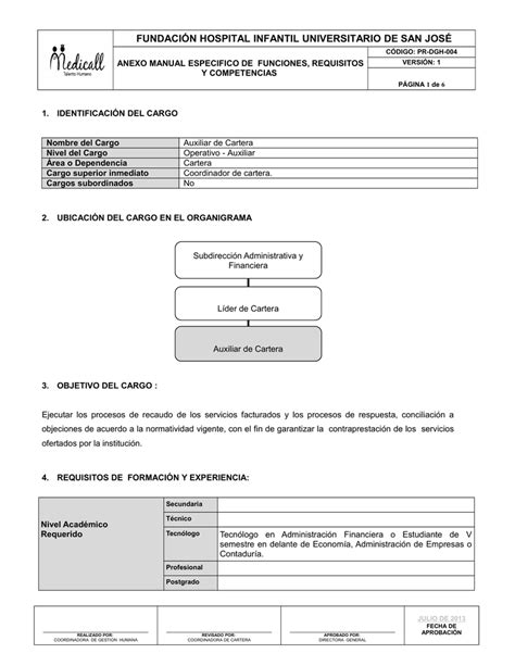 Modelo Certificado De Funciones Auxiliar Administrativo Actualizado