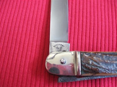 Vintage Bonsa German Stag Leverlock Switchblade Knife
