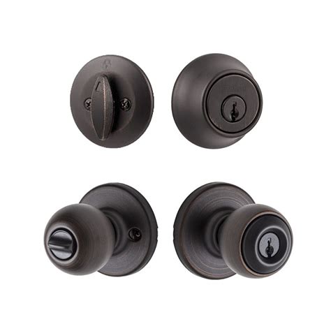 Kwikset Polo Knob And Single Cylinder Deadbolt Combo Pack Keyed Entry