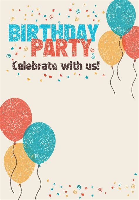 Celebrate With Us Free Birthday Invitation Template Greeti Happy