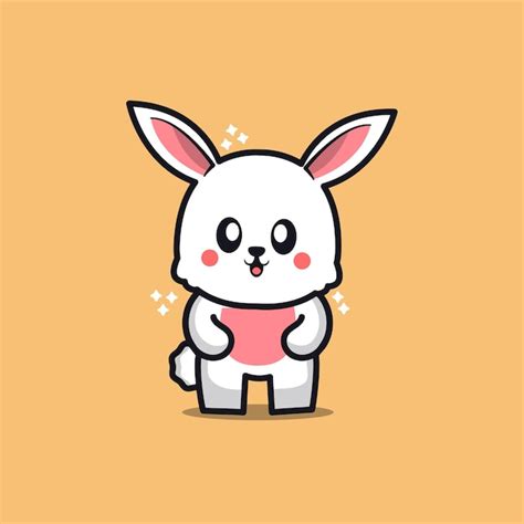 Premium Vector Cartoon Happy Rabbit Illustration
