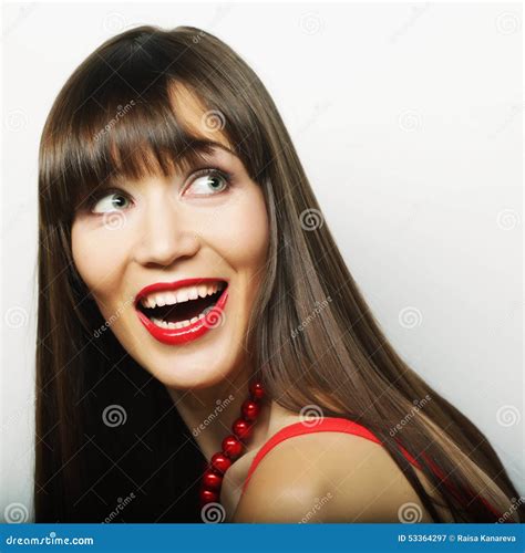 Beautiful Woman With Big Happy Smile Stock Image Image Of Positive Okay 53364297