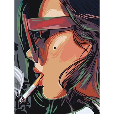 Smoking Woman Paint By Designs
