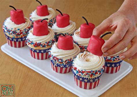 Firecracker Cupcakes For The Fourth Of July Oh Nuts Blog