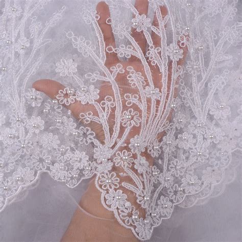 2018 French Embroidered Mesh Lace Fabric White Color African Lace Fabric High Quality Guipure