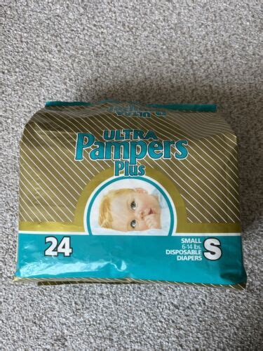 Vintage Ultra Pampers Plus Plastic Diapers Size Small 6 14lbs 1990 Ebay