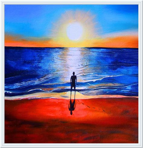 Beach Sunset Painting In Western Australia Painting By Rachel Taylor