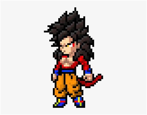 Super Saiyan 4 Gokuuuuu Goku Ssj 4 Pixel Art Transparent Png