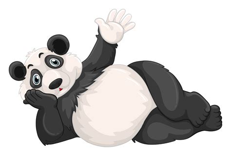 Cute Panda Waving Hand Vector Art At Vecteezy