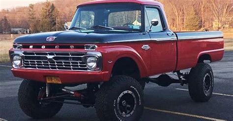 1966 Ford F100 Red And Black 4x4 Ford Daily Trucks