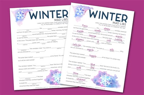 Printable Winter Mad Libs Crafts Mad In Crafts