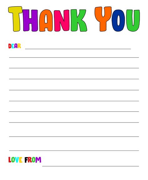 Free Printable Thank You Letter Template Printable Templates