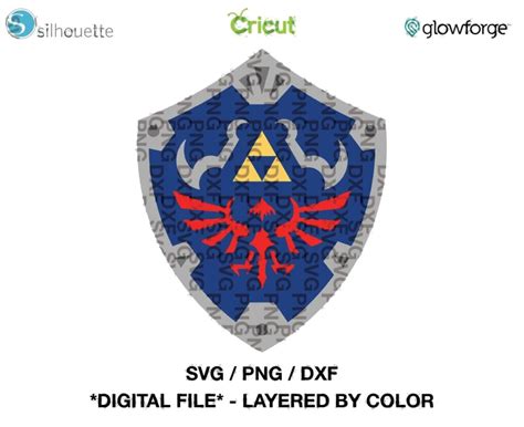 Hylian Shield Layer By Color The Legend Of Zelda Svg Png Dxf Cut File