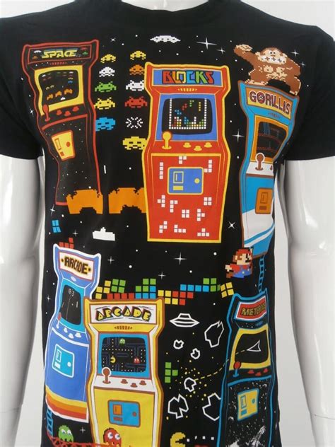 Arcade Games Retro Cotton T Shirt Etsy