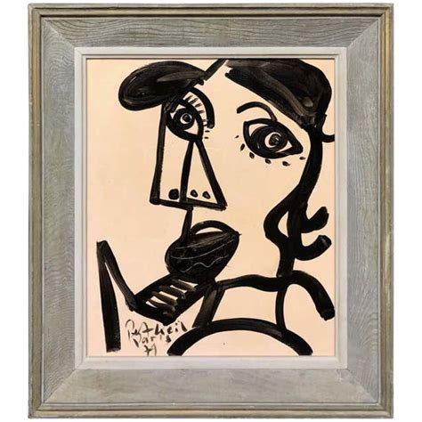 Peter Keil Framed Expressionist Oil Portrait Painting At 1stdibs