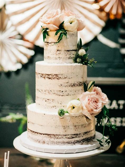 Semi Naked Wedding Cakes That Are Light On Frosting
