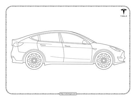 Printable Cars Tesla Model Y Coloring Pages