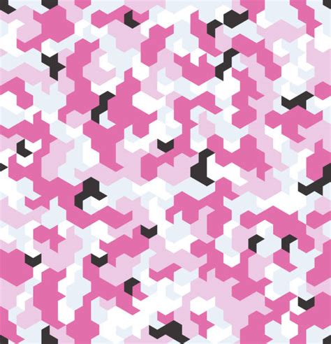 Camouflage Geometric Hexagon Background Seamless Pattern Illustrations