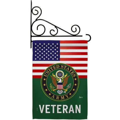 Army Us Veteran Garden Flag Set Armed Forces 13 X185 Double Sided