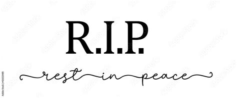 Vecteur Stock Rip Rest In Peace Lettering Isolated Script Message