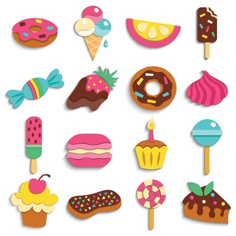 Sweets Party Treats Icons Collection Vector Illustration 2328404 Vector