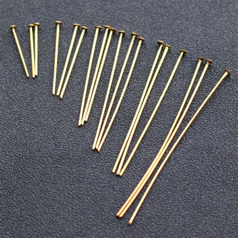 200pcs 16 80mm Headpins Raw Brass Flat Head Pins Wire Etsy
