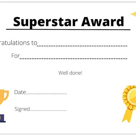 Superstar Kids Award Etsy
