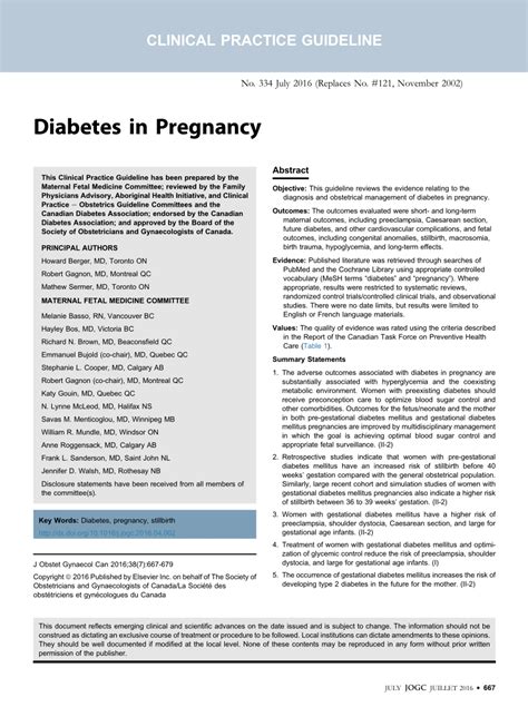 Pdf Diabetes In Pregnancy