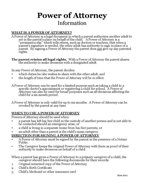 Free New Mexico Minor Child Power Of Attorney Form Pdf