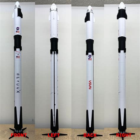 Large 5ft Spacex Falcon 9 Demo 2 Model W Crew Dragon 148 Etsy