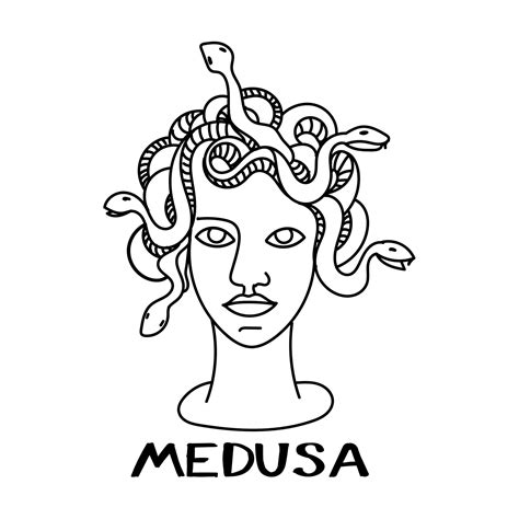 Gorgon Medusa A Hand Drawn Sketch Style Doodle Gorgon Head Medusa
