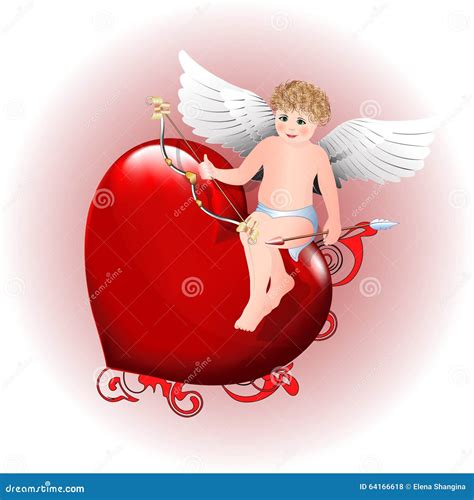 Angel With An Arrow On Heart Stock Vector Image 64166618