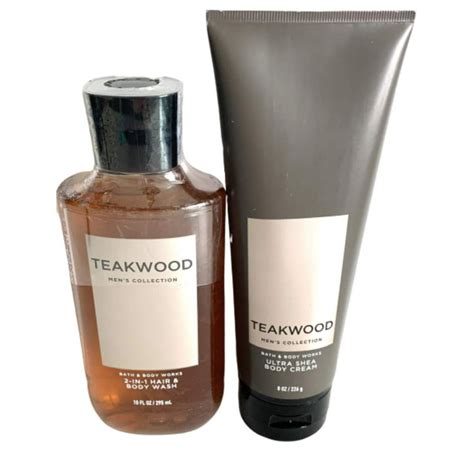 Bath And Body Works Teakwood Men S Collection Ultra Shea Body Cream And 2 In 1 Hair And Body