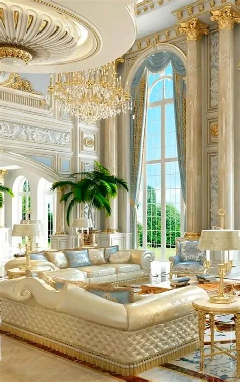 Ornate White And Gold Luxury Sitting Room Mansion