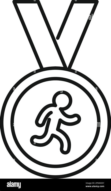 Running Gold Medal Icon Outline Style Stock Vector Image And Art Alamy