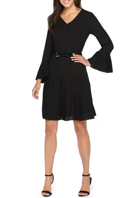 The Limited 16 Black Bell Sleeve Pleated Dress Nwt 99 191777018302