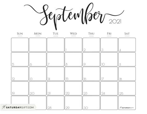 Free Printable Monthly Calendar August Sept 2021 Editable Week Start
