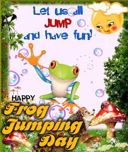 Jump And Have Fun Free Frog Jumping Day Ecards Greeting Cards 123