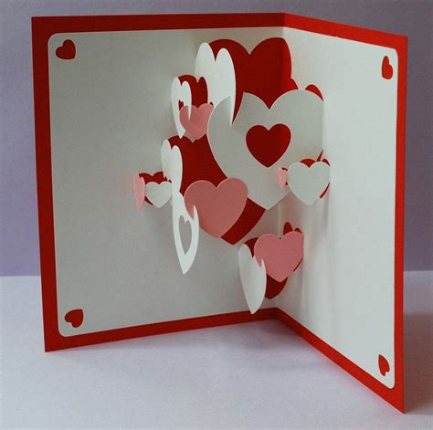 Diy Craft 3d Heart Pop Up Card Valentine Cards Handmade Pop Up Card