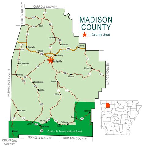 Madison County Map Encyclopedia Of Arkansas