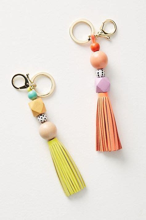 Wood And Tassel Keychain Tassel Jewelry Diy Leather Tassel Keychain