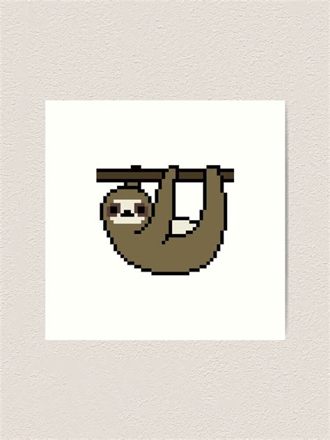 Pixel Planet Sloth Art Print For Sale By Lazyrootz Redbubble